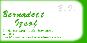 bernadett izsof business card