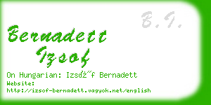 bernadett izsof business card